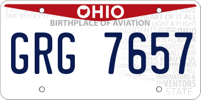 OH license plate GRG7657