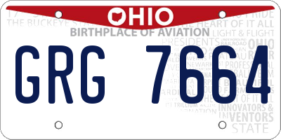 OH license plate GRG7664