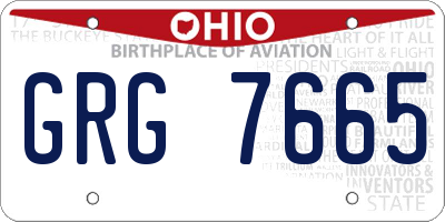 OH license plate GRG7665