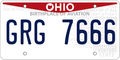 OH license plate GRG7666