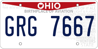 OH license plate GRG7667