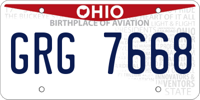 OH license plate GRG7668