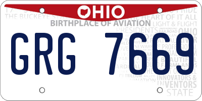 OH license plate GRG7669