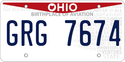OH license plate GRG7674