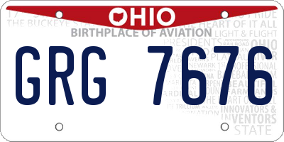 OH license plate GRG7676