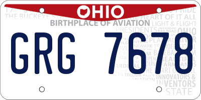 OH license plate GRG7678