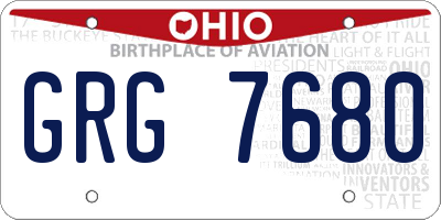 OH license plate GRG7680