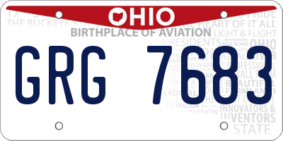 OH license plate GRG7683