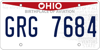 OH license plate GRG7684