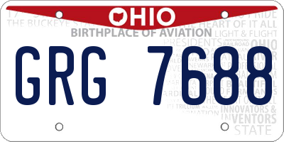 OH license plate GRG7688