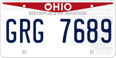 OH license plate GRG7689