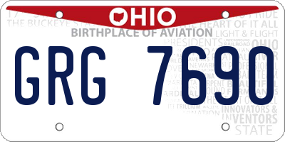 OH license plate GRG7690