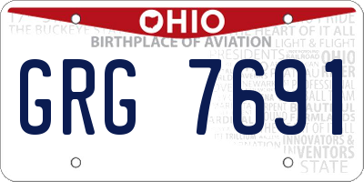 OH license plate GRG7691