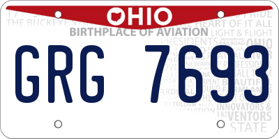 OH license plate GRG7693