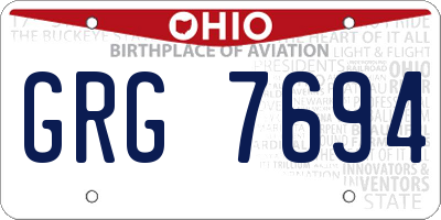 OH license plate GRG7694