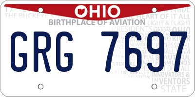 OH license plate GRG7697