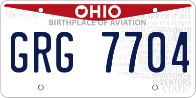 OH license plate GRG7704