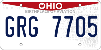 OH license plate GRG7705