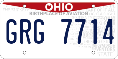 OH license plate GRG7714