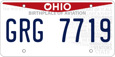 OH license plate GRG7719