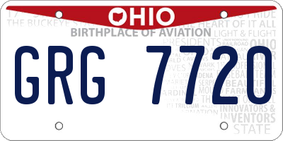 OH license plate GRG7720