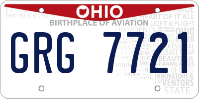 OH license plate GRG7721