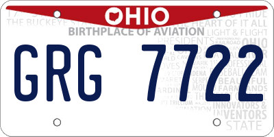 OH license plate GRG7722