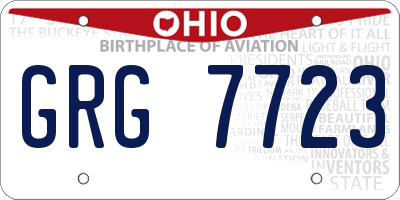 OH license plate GRG7723