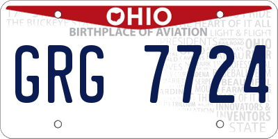 OH license plate GRG7724