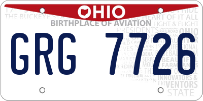 OH license plate GRG7726