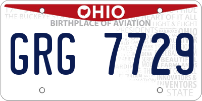 OH license plate GRG7729