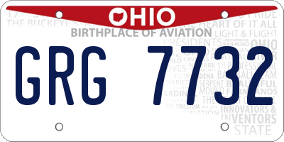 OH license plate GRG7732