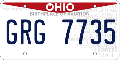 OH license plate GRG7735