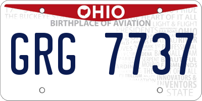 OH license plate GRG7737