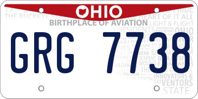 OH license plate GRG7738