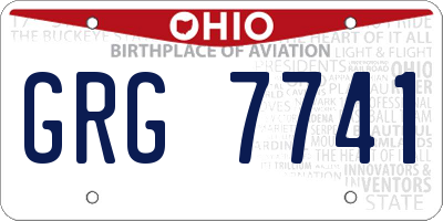OH license plate GRG7741