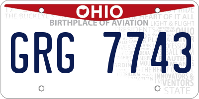 OH license plate GRG7743