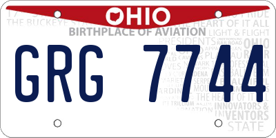 OH license plate GRG7744