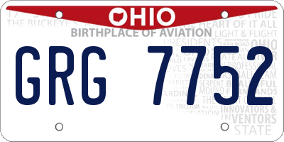 OH license plate GRG7752