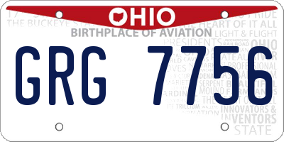 OH license plate GRG7756
