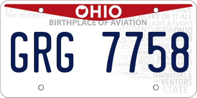 OH license plate GRG7758