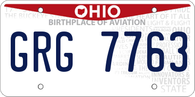 OH license plate GRG7763