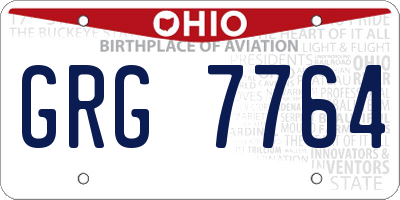 OH license plate GRG7764