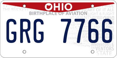 OH license plate GRG7766