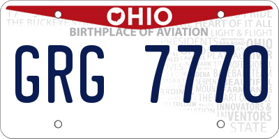 OH license plate GRG7770