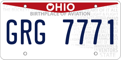 OH license plate GRG7771