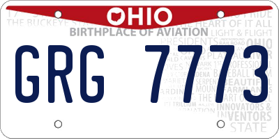 OH license plate GRG7773