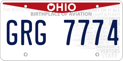 OH license plate GRG7774