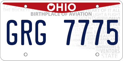 OH license plate GRG7775