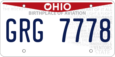 OH license plate GRG7778